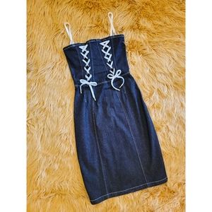 Dolce & Gabbana y2k early 2000s denim corset dress